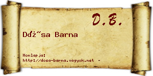 Dósa Barna névjegykártya