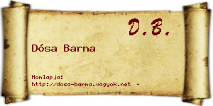 Dósa Barna névjegykártya